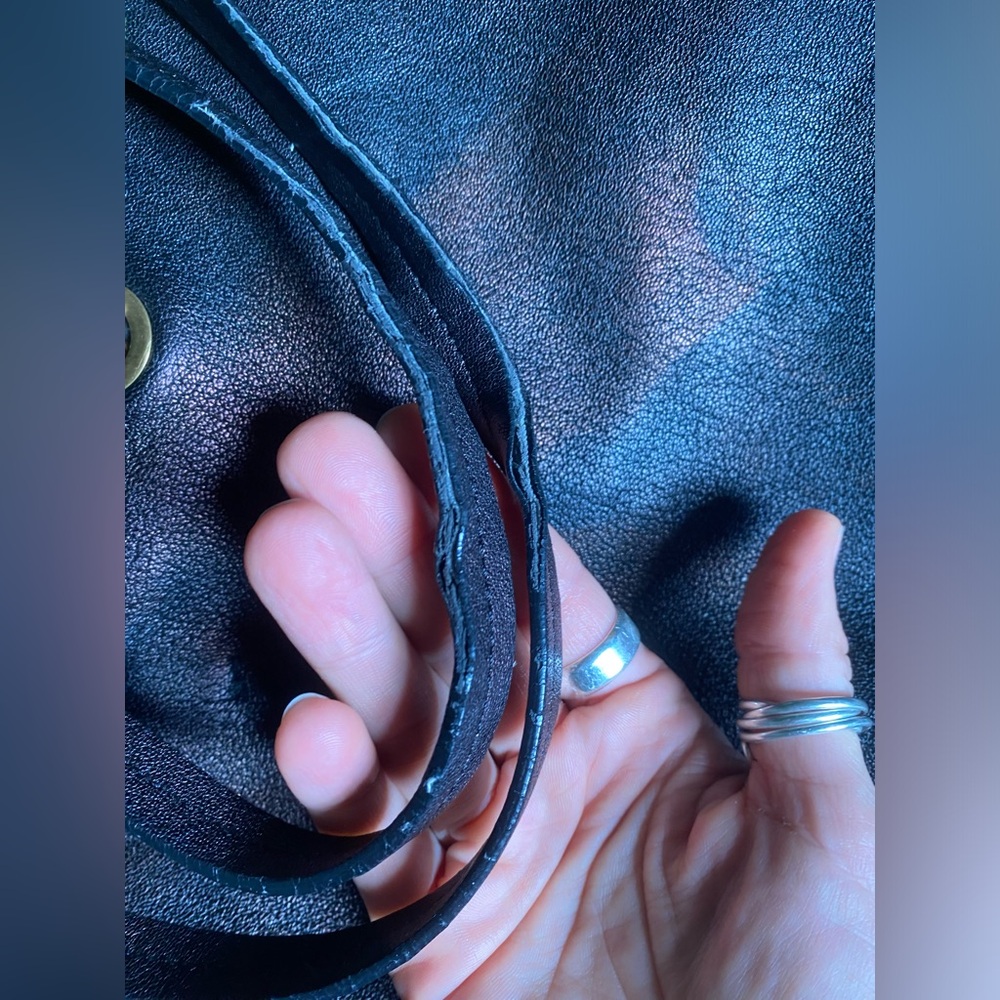 Y2K Lanvin Paris Carry Me black metallic brown Leather Chain-Accent Tote Bag - Picture 10 of 16
